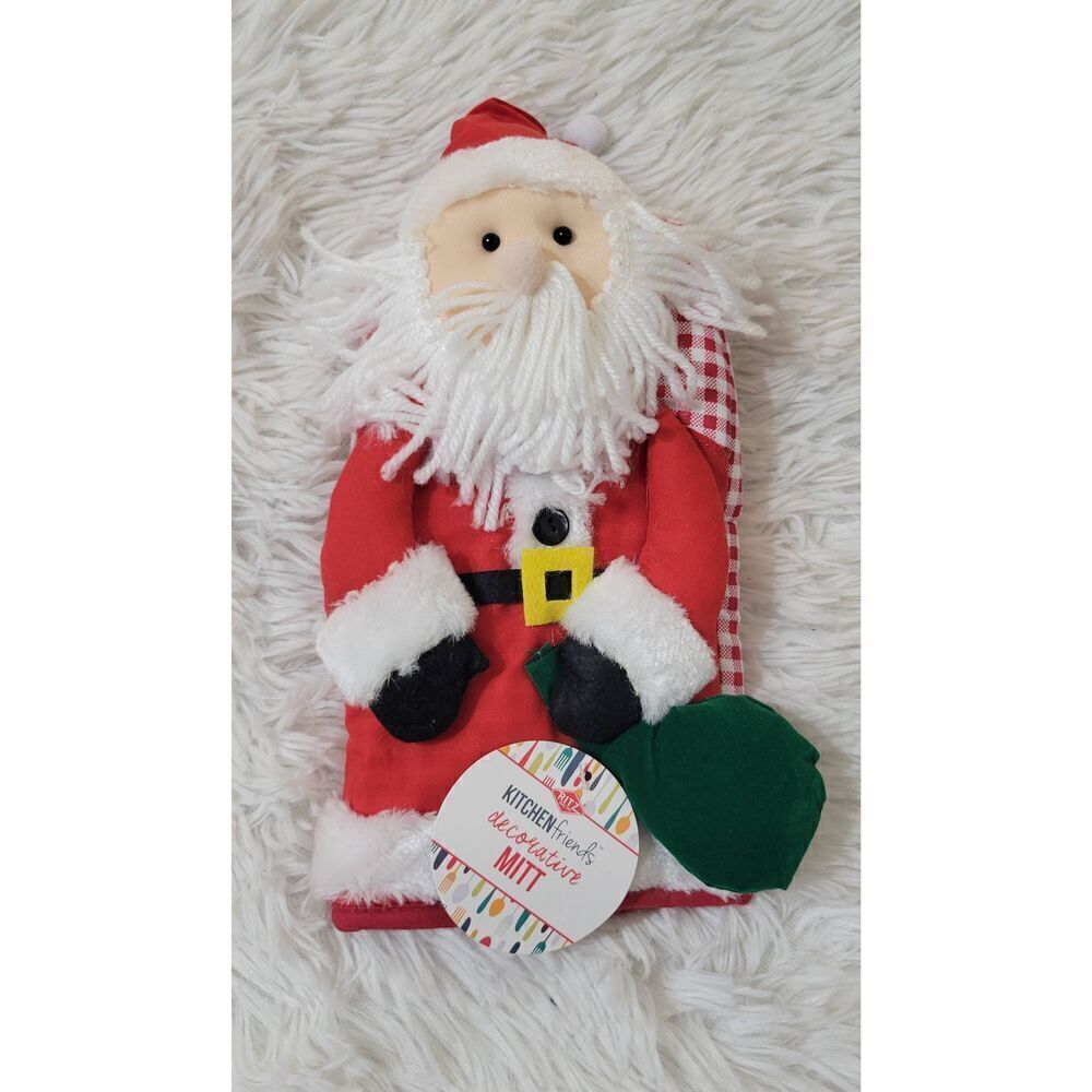 Ritz Kitchen Friends Decorative Cotton Oven Mitts Santa New